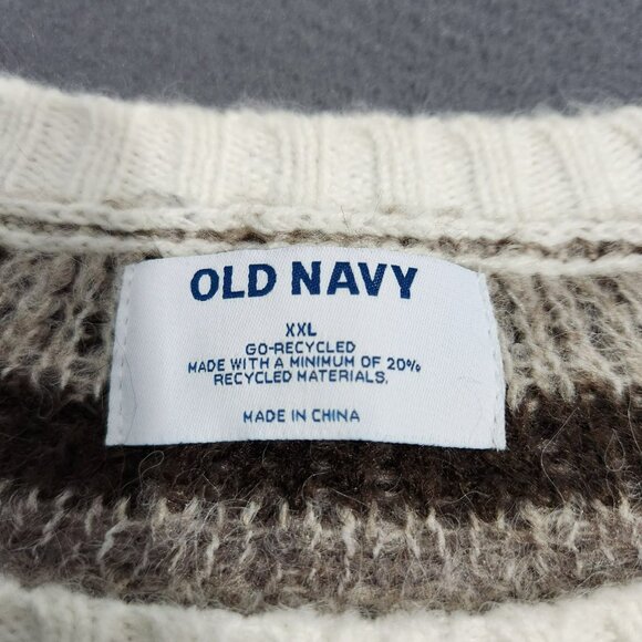 Old Navy Women 2XL Cream Aztec Western Wool Blend Pullover Sweater NWT - Picture 5 of 12